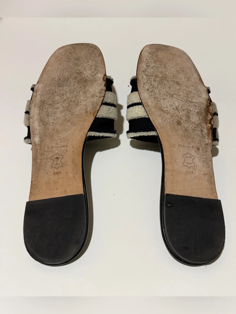 Tory Burch Striped Slides Women's Size 9.5